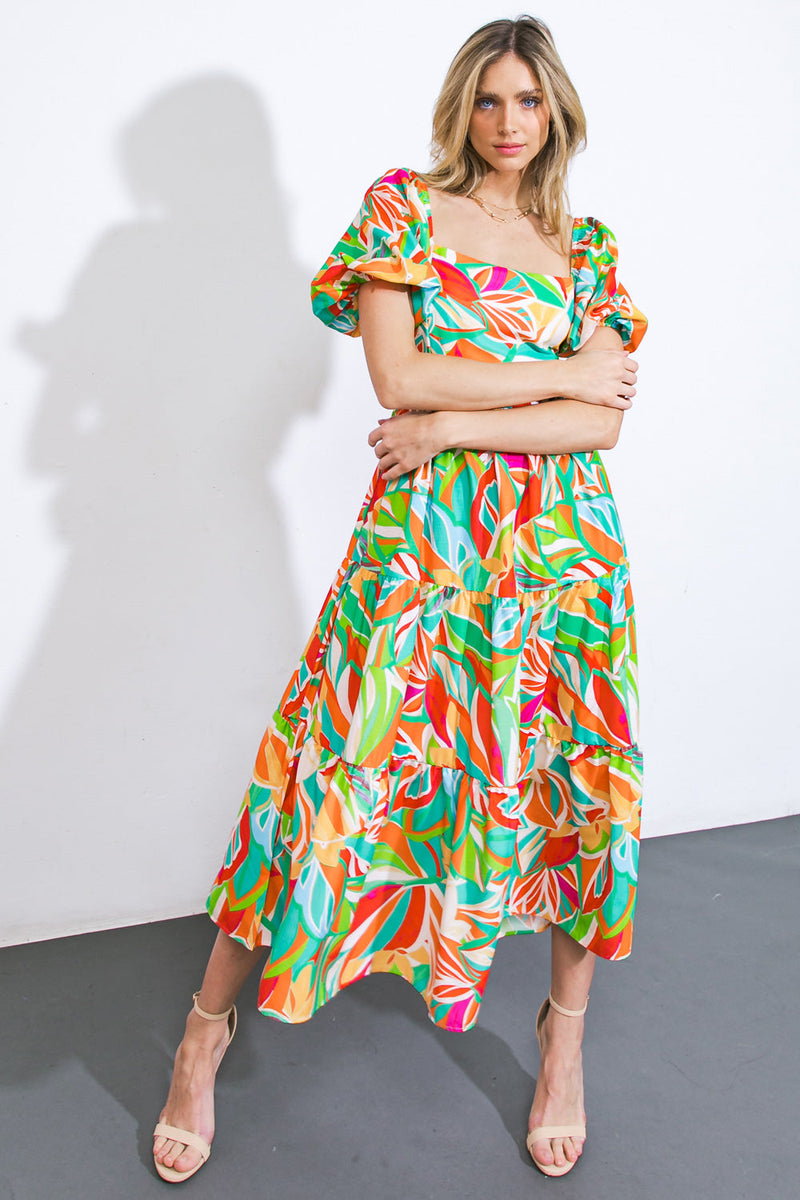 LANG VERLORENE gewebt MIDI Kleid