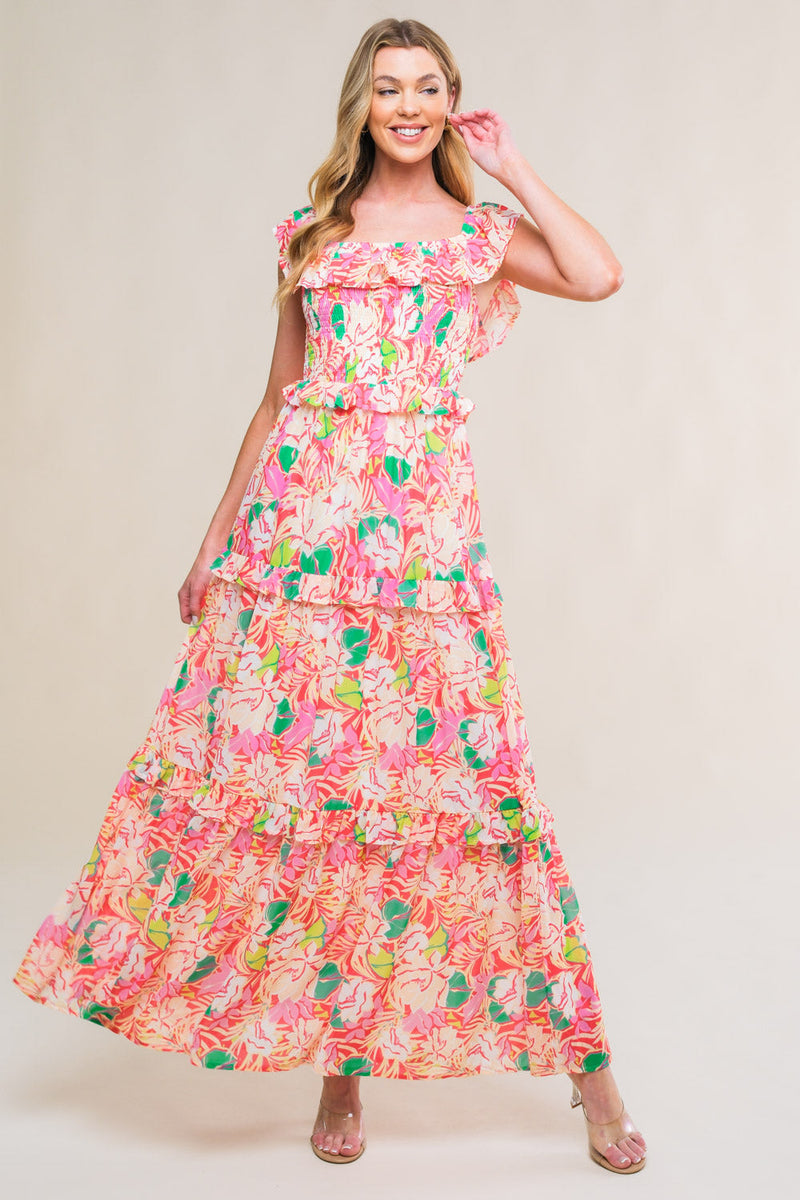 RELAXED CHARM gewebt MIDI Kleid