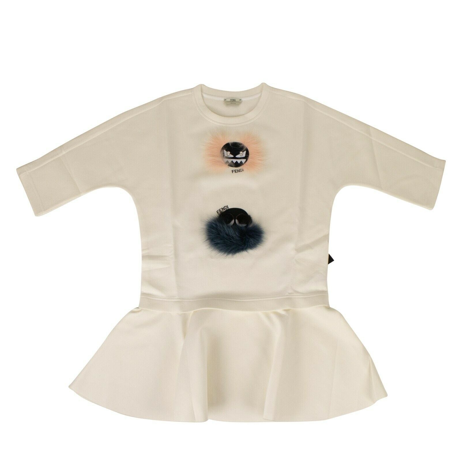 Fendi Fur Bugs Schößchen-Top – Elfenbein