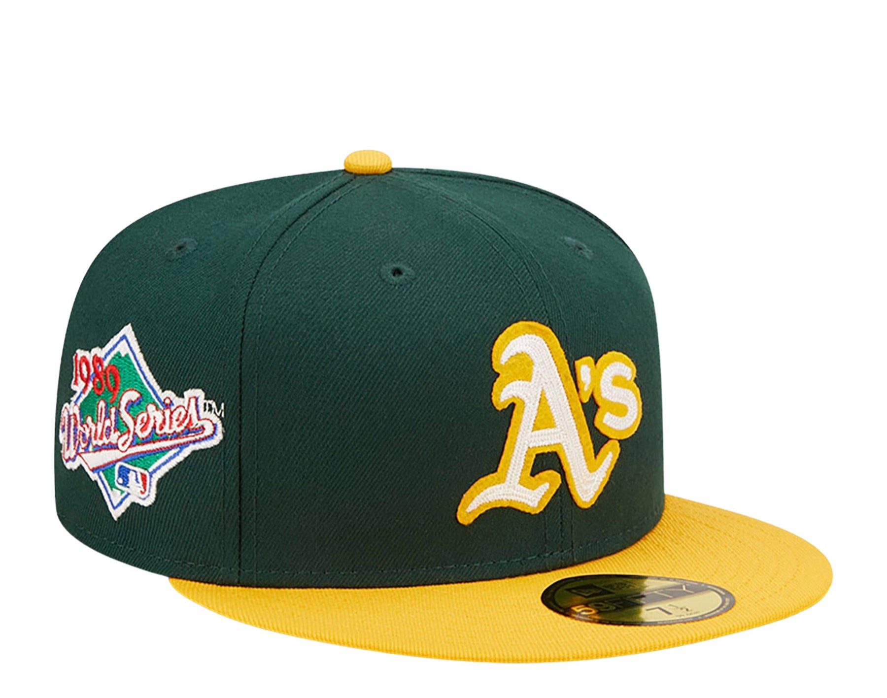 New Era Oakland Athletics Letterman 59FIFTY Einpassende Kappe 60296438 – Grün/Gelb