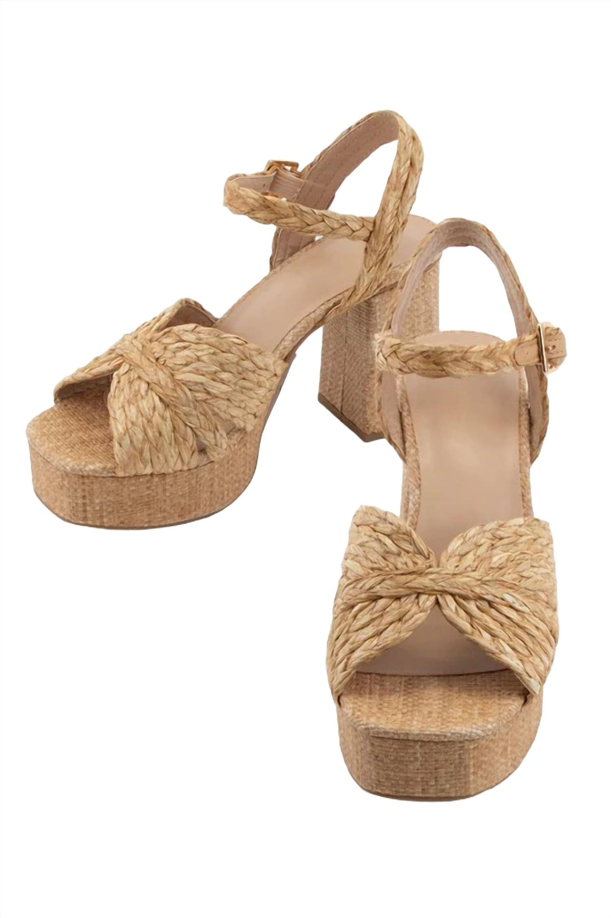 Raffia Platform Sandaletten für Damen