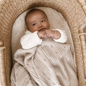 Pointelle Babydecke – beige