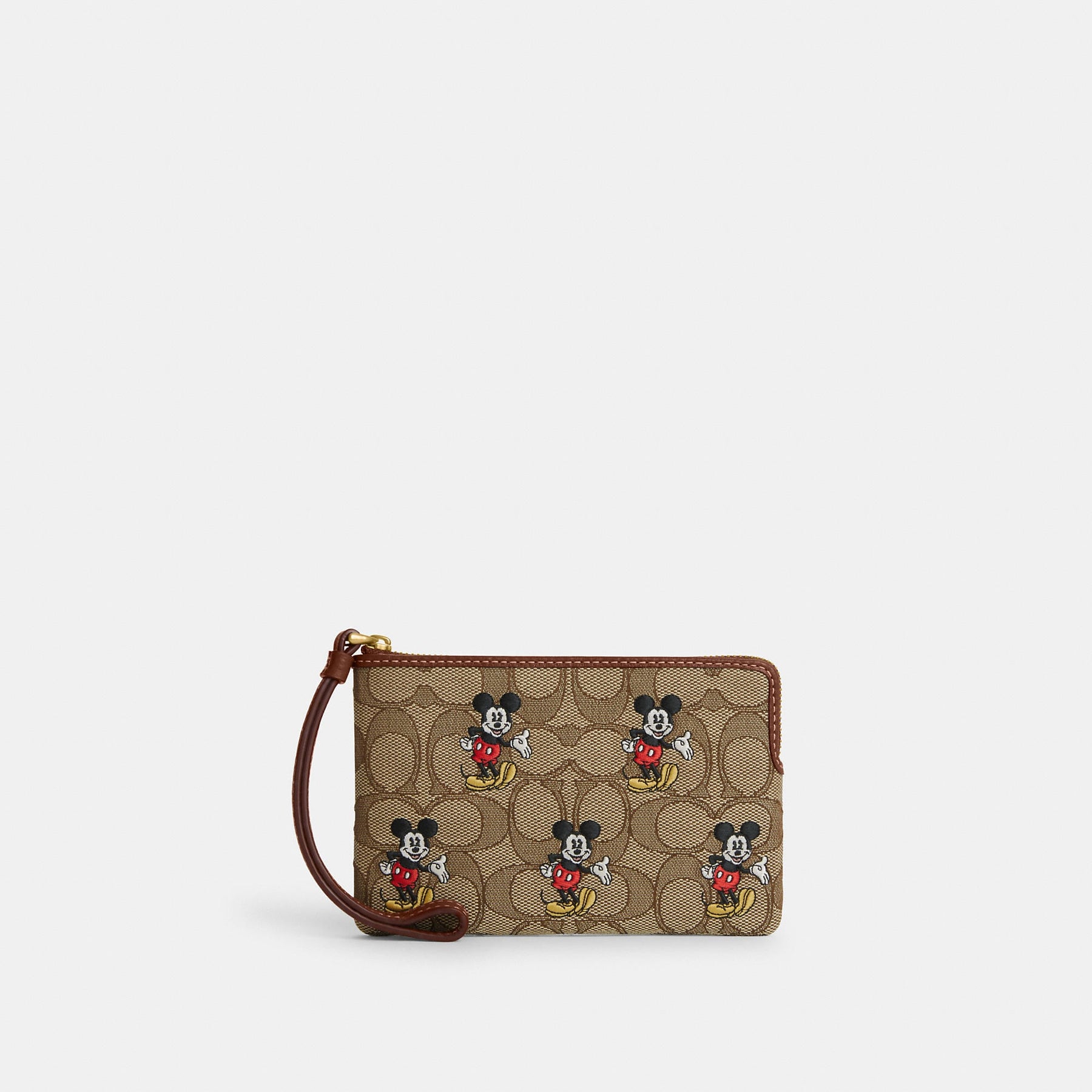 Coach Outlet Disney X Coach Eck-Reißverschluss-Armband In Signature Jacquard mit Mickey Mouse Muster