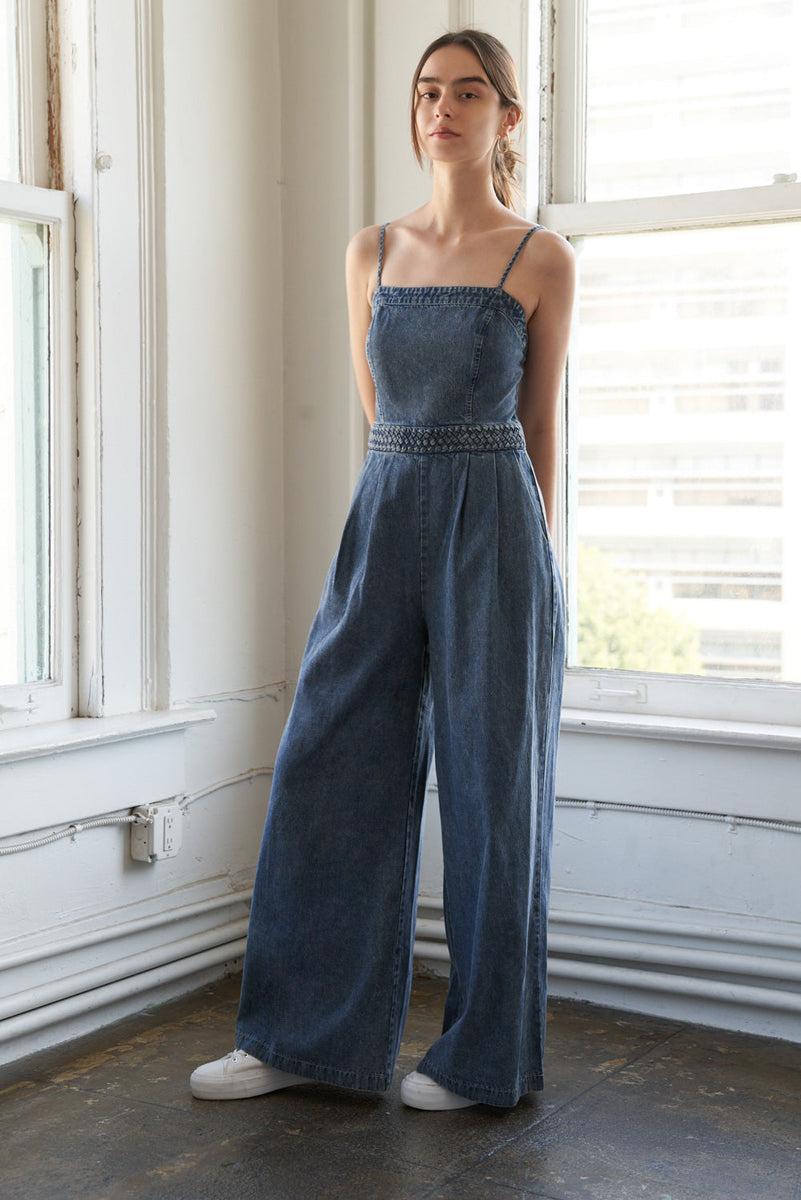 STOLEN GLANCES Denim Jumpsuit