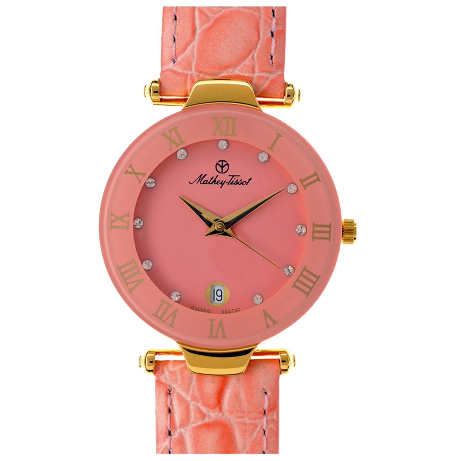 Mathey Tissot Damen klassisch Rosa Dial Uhr