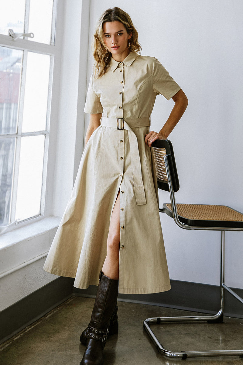 LUCKY ME gewebt MIDI Kleid