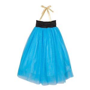 Mädchen blau schwarz ärmellose Tüll Prinzessin Halloween Kleid 12M-10