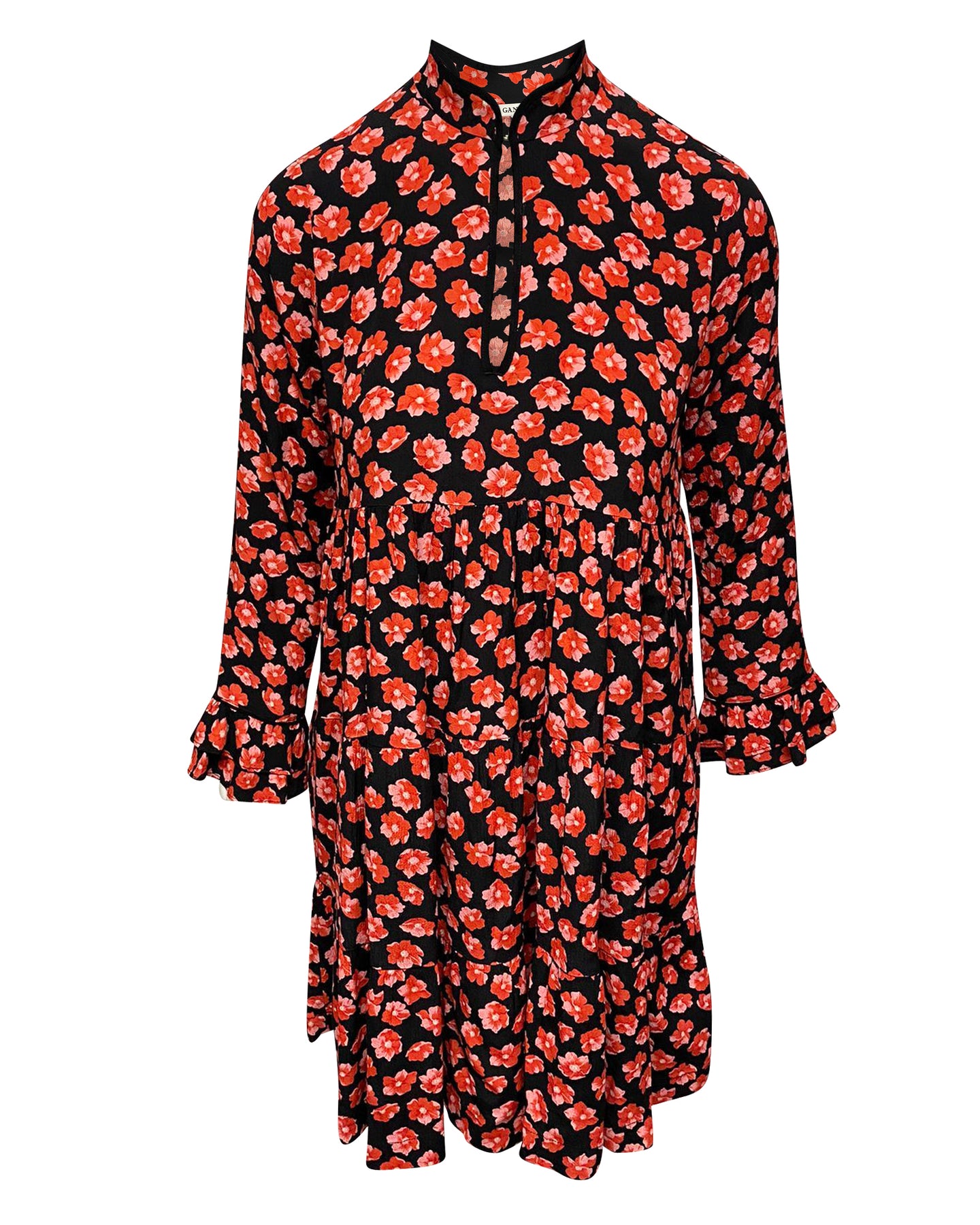 Ganni Lindale Minikleid aus floraler Viskose