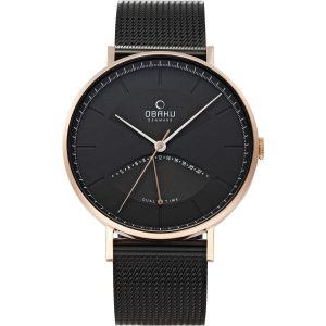 Obaku Herren klassische schwarze Zifferblatt Armbanduhr