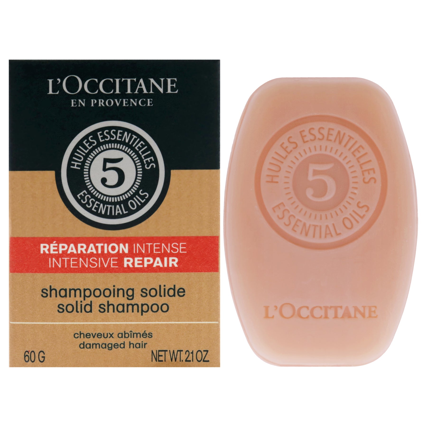 Sanfte und ausgewogene Intensive Repair Solid Shampoo von LOccitane für Unisex – 2.1 oz Shampoo