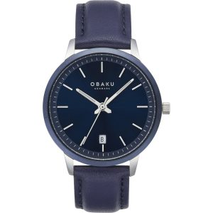 Obaku Herren Salvie blaue Zifferblatt Armbanduhr