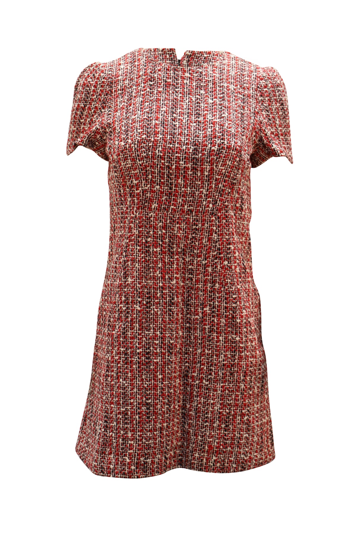 Alexander McQueen Tweed Shift Kleid aus roter Baumwolle