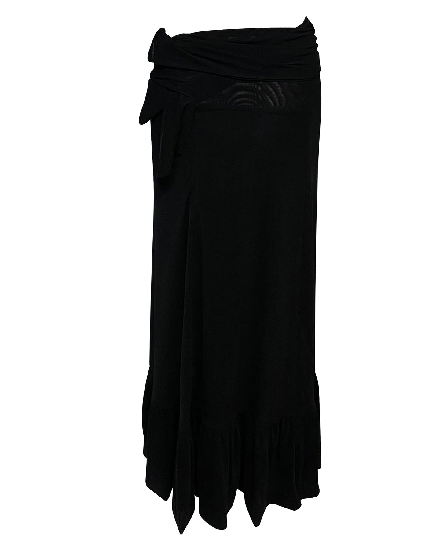 Ganni Addison Wrap Dot Mesh Rock aus schwarzem Nylon