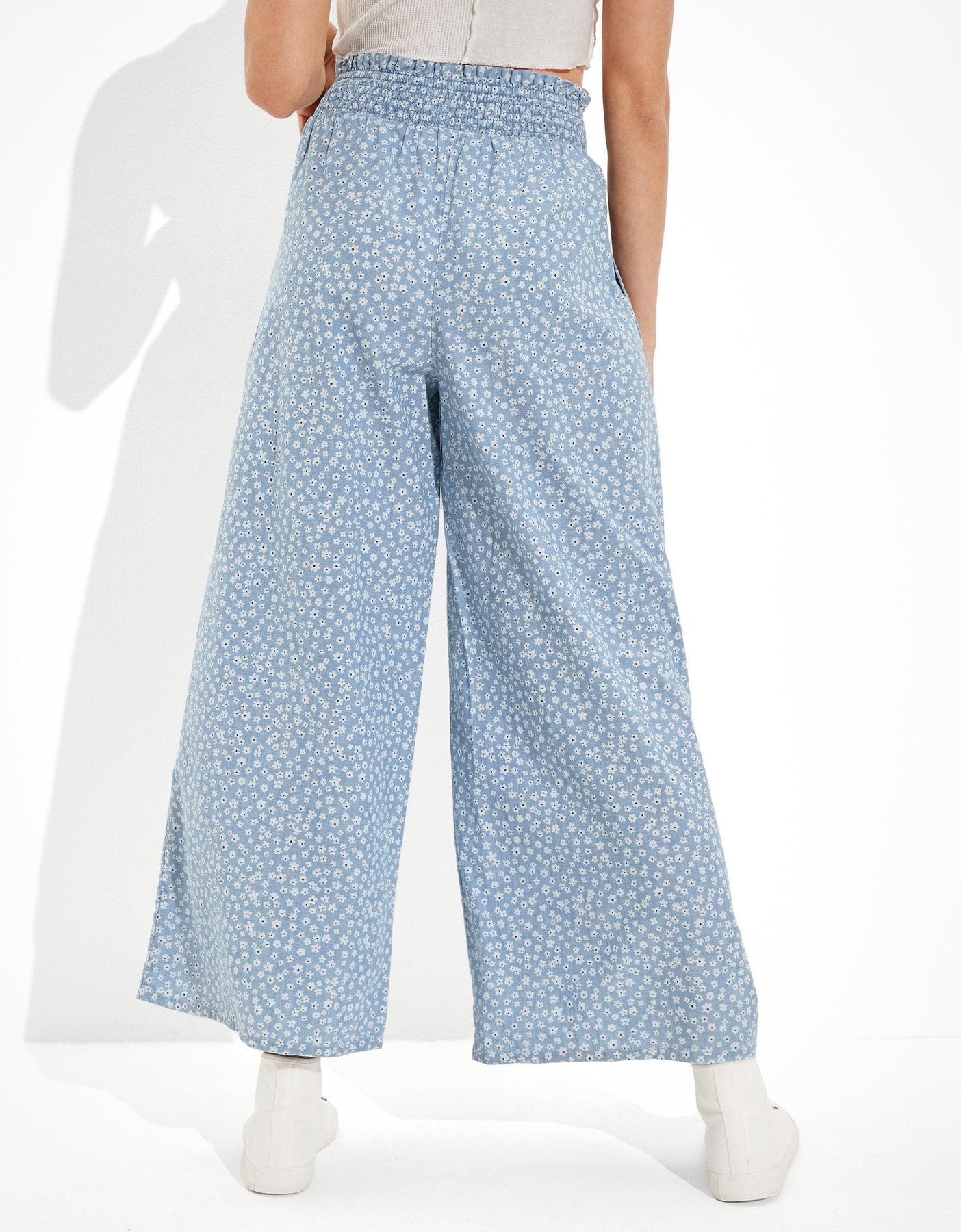AE Smocked Weite Beinhose