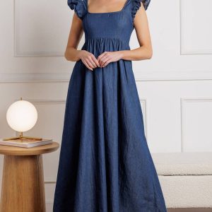 KILLING TIME CHAMBRAY Midikleid