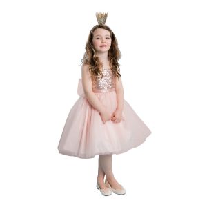 kleine Mädchen staubig rosa Pailletten Top Tüll Blumenmädchen Kleid 2T-6