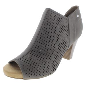 Angye Kunstleder Block Heel Peep-Toe Absatzschuhe