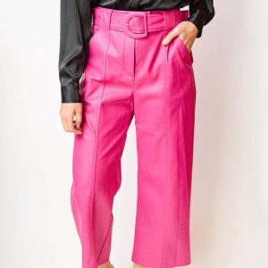 Joy Kunstleder Hose in heißem Rosa