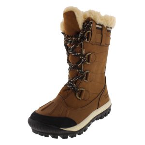 Desdemona Leder-Schneestiefel mit Kunstpelzfutter