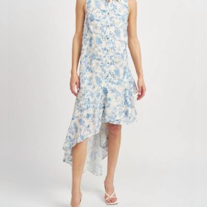 Davina asymmetrisches Kleid in blau 7827043549244