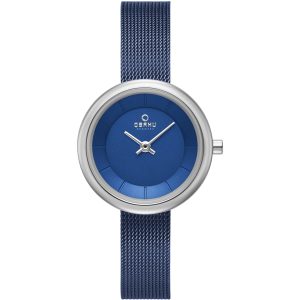 Obaku Damen stille arktische blaue Zifferblatt Armbanduhr
