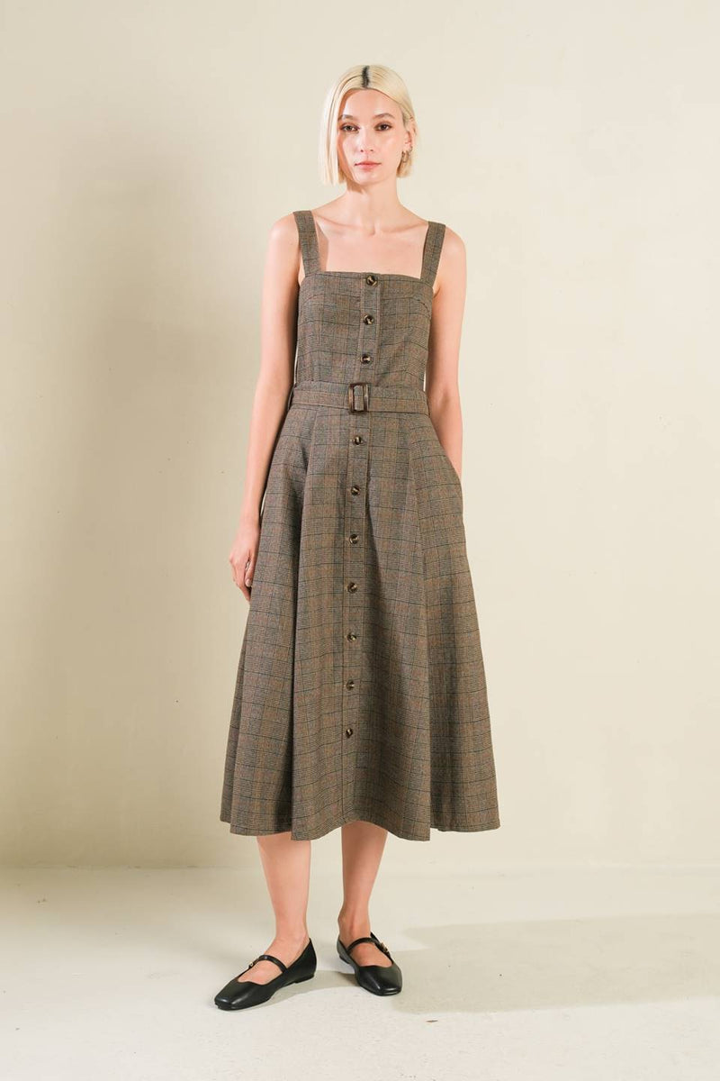 GLÜCKLICHE CHANCE gewebt MIDI Kleid