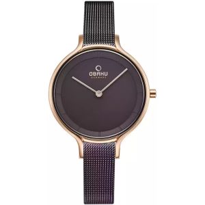Obaku Damen Walnuss Silber Zifferblatt Armbanduhr