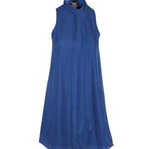 Alice + Olivia Cassidy Minikleid mit Krawatte aus blauer Seide
