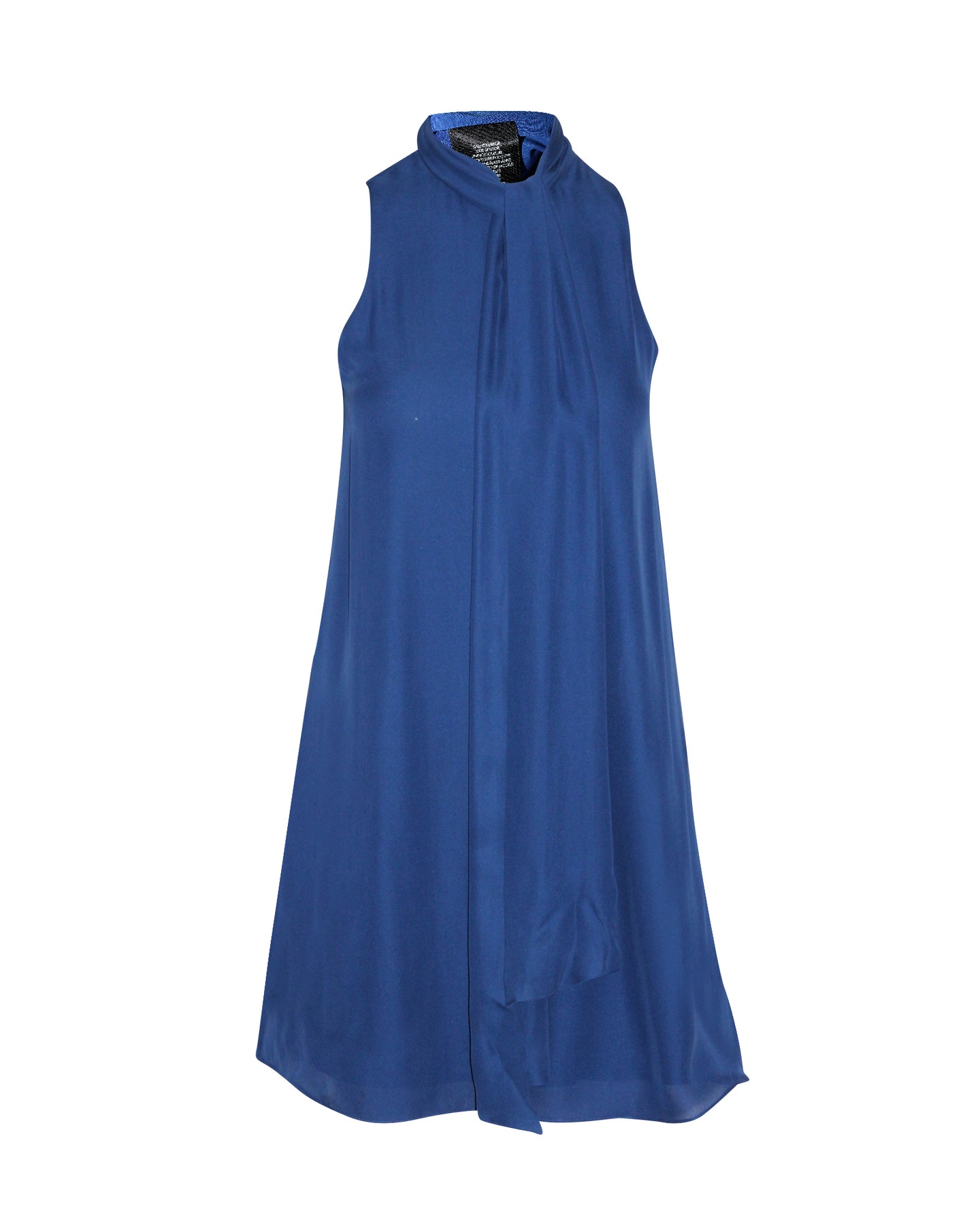 Alice + Olivia Cassidy Minikleid mit Krawatte aus blauer Seide