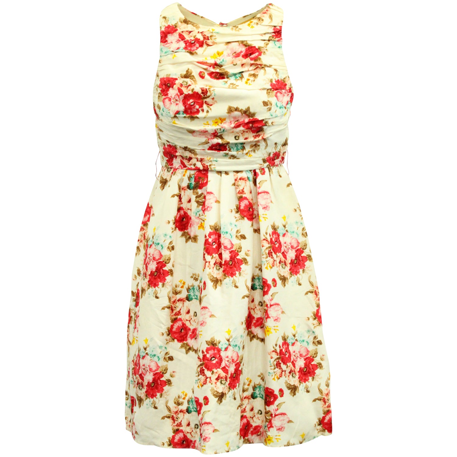 Alice + Olivia Offener Rücken mit Blumenmuster Minikleid aus weißer Seide