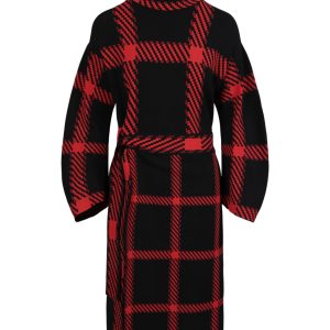 Check Print Belted Kleid