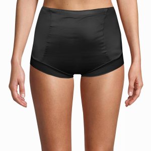 2-Packung Glänzende Micro High Waisted Shaping Briefs in Dune Staub und Schwarz