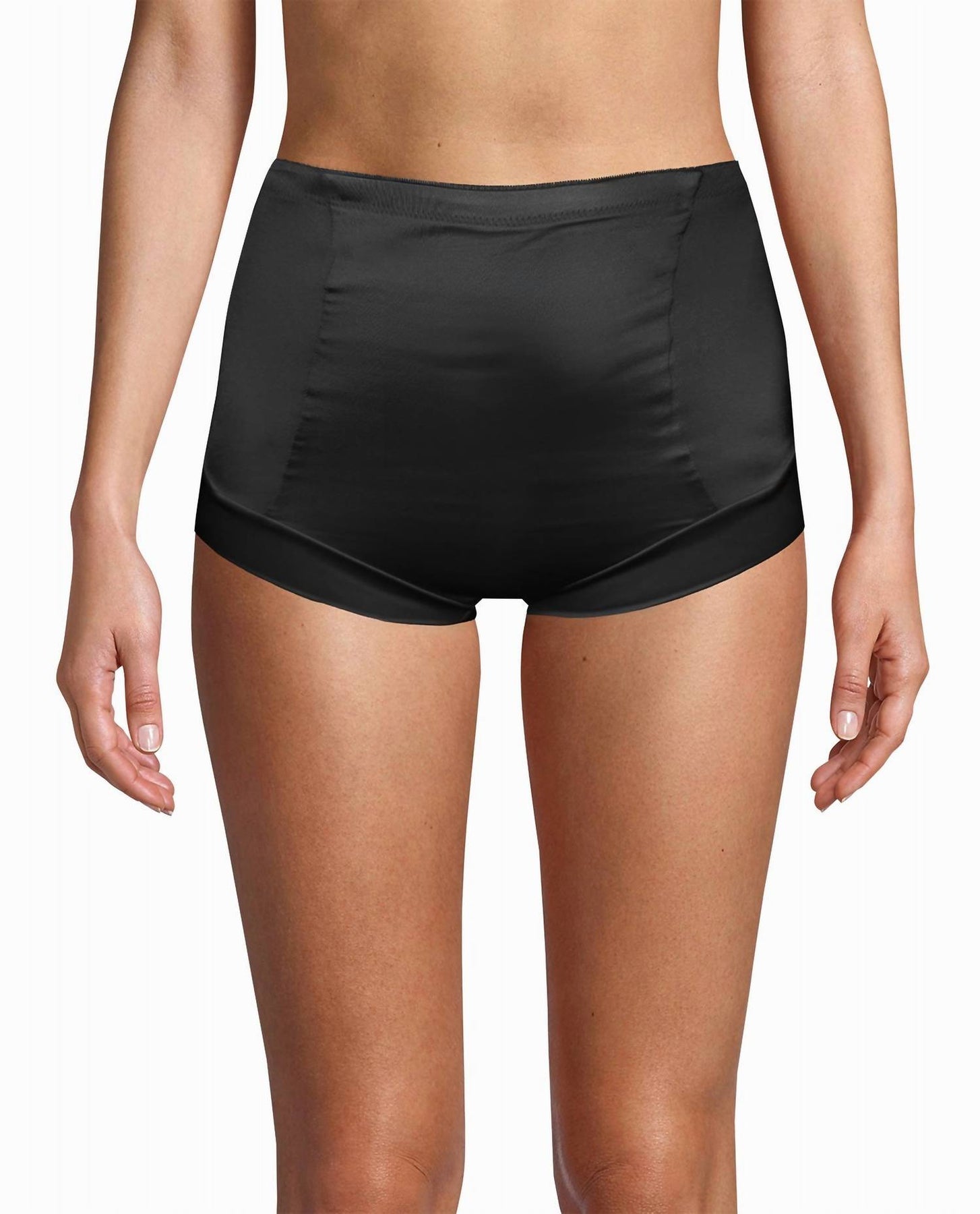2-Packung Glänzende Micro High Waisted Shaping Briefs in Dune Staub und Schwarz