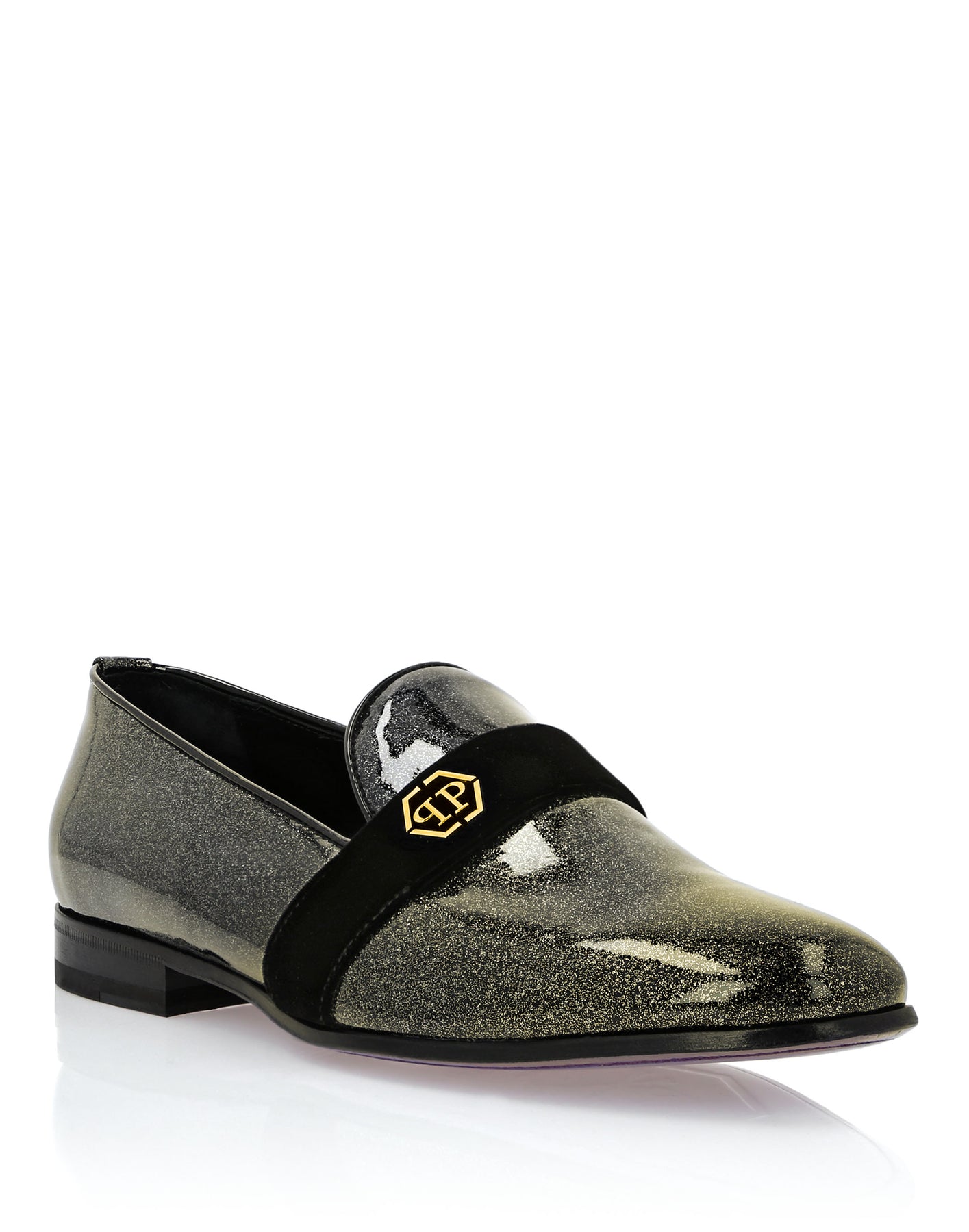 Lackleder Slipper Hexagon