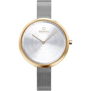 Obaku Damen klassische silberne Zifferblatt Armbanduhr