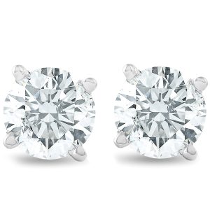1 Ct Diamant Schraube zurück Ohrstecker 14k Weißgold Lab gewachsen Eco Friendly