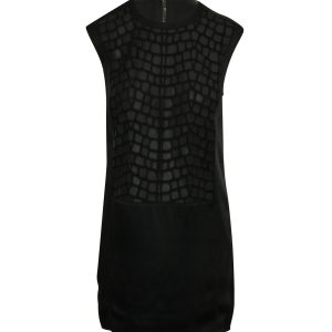 Helmut Lang Embossed Minikleid aus schwarzem Polyester 7764870430780