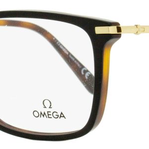 Omega Herren rechteckige Brille OM5025 005 schwarz/havana 53mm