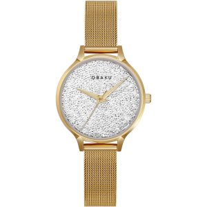 Obaku Damen stjerner silberne Zifferblatt Armbanduhr