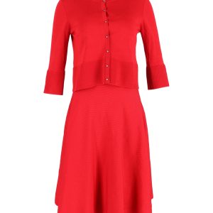 Carolina Herrera Strickjacke und Kleid in roter Viskose