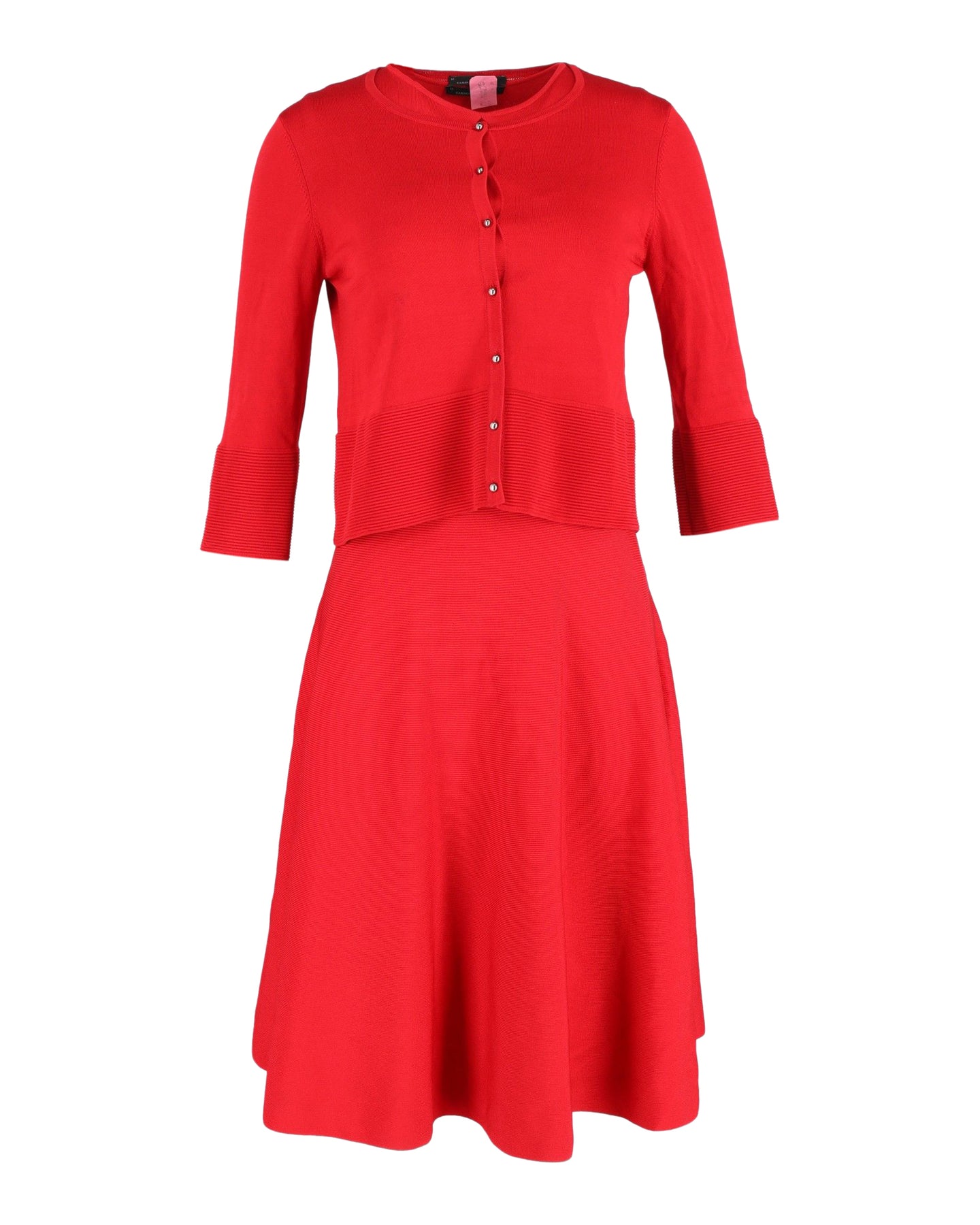 Carolina Herrera Strickjacke und Kleid in roter Viskose