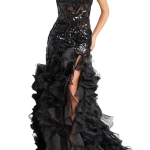 Embellished Mermaid Kleid in schwarz