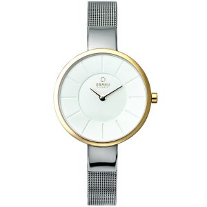 Obaku Damen klassisches weißes Zifferblatt Armbanduhr 7195325136956