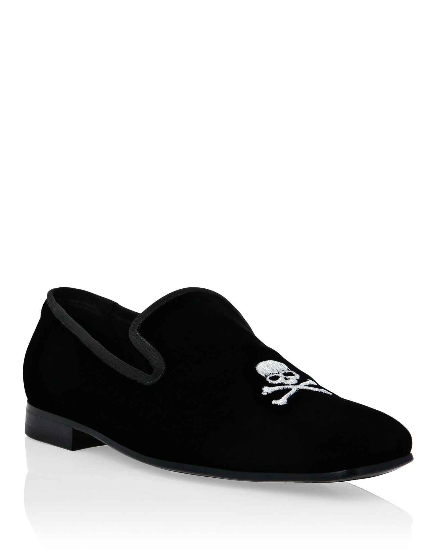 Samt Loafer Stickerei Totenkopf