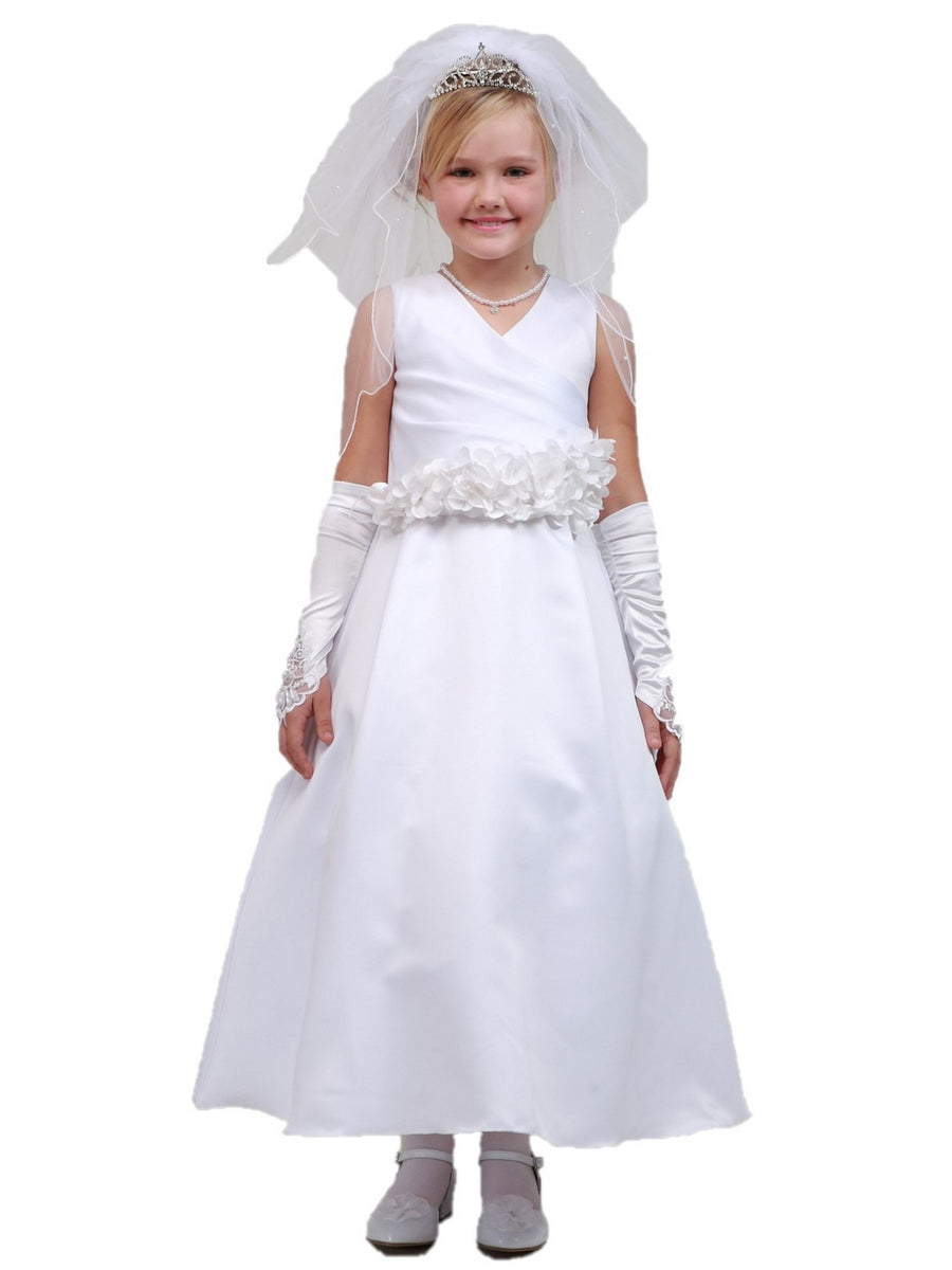 Großes Mädchen-Junior-Brautjungfer-Brautjungfernkleid in mehreren Farben zur Auswahl, Blumenschärpe, 8–16