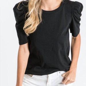 Puff Kurzarm Top in schwarz 7764904738876