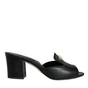 Dolce & Gabbana Logo Plaque Leder Absätze Sandalen Damen Schuhe (vorherige)