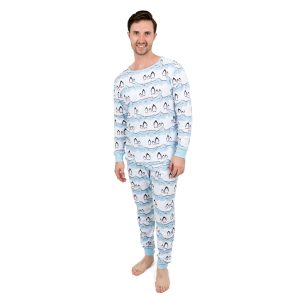 Weihnachten Herren Zwei Stück Baumwolle Pyjamas Pinguin
