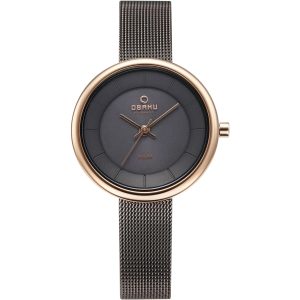 Obaku Damen lys schwarze Zifferblatt Armbanduhr