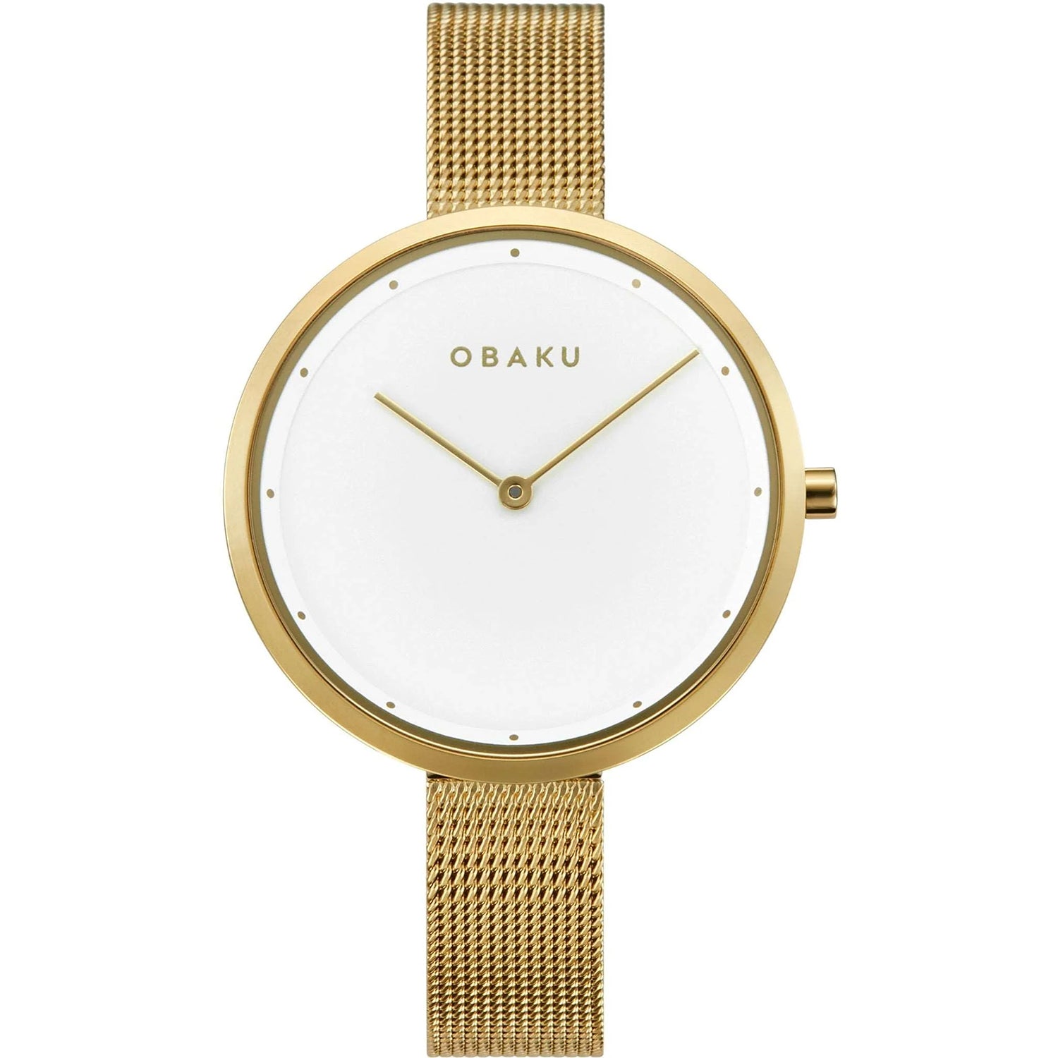 Obaku Damen klassisch Weiß Dial Uhr